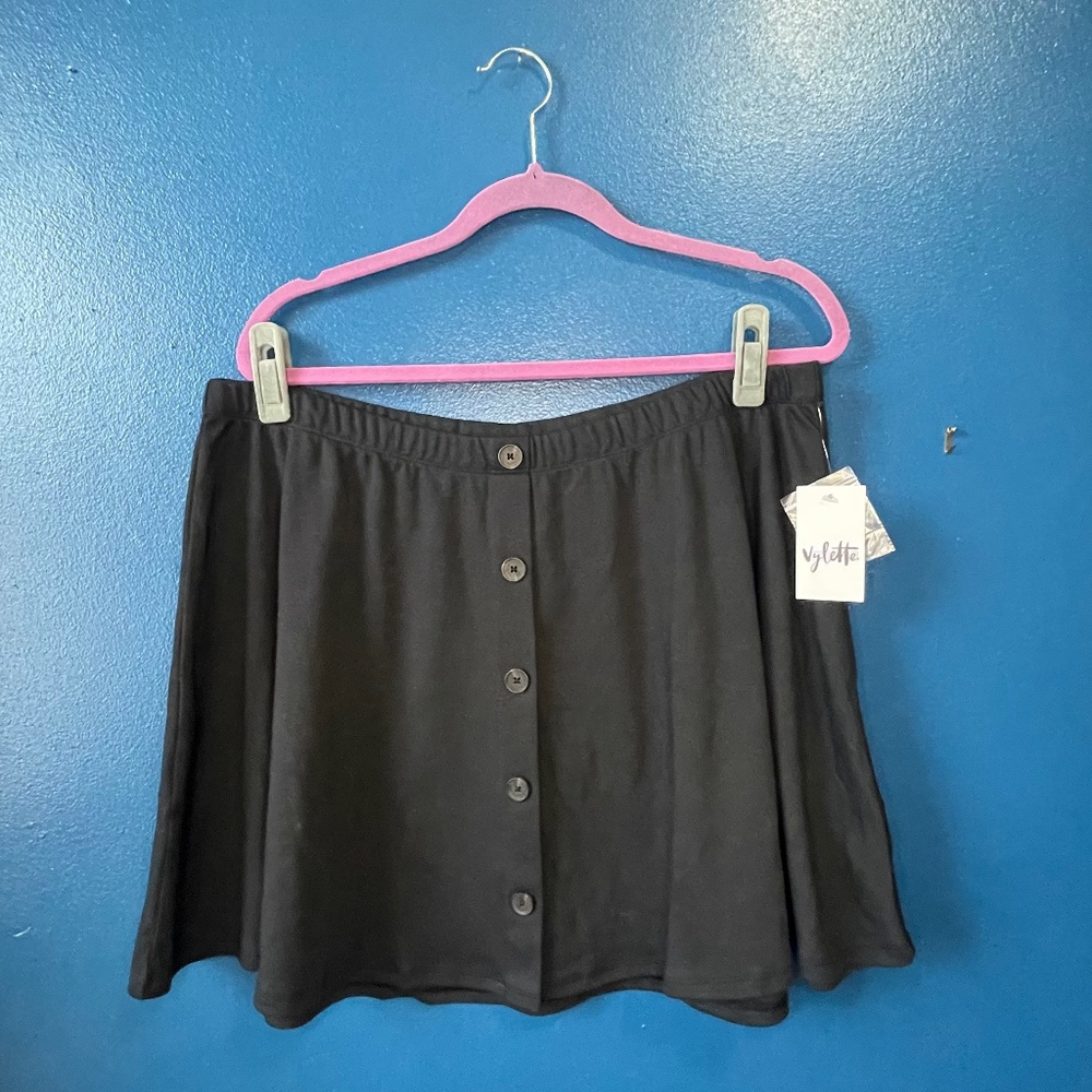 Black Vylette Skater Skirt